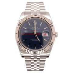 Rolex Men Datejust 36mm Turn-O-Graph Steel Jubilee Blue Dial Watch Ref: 116264
