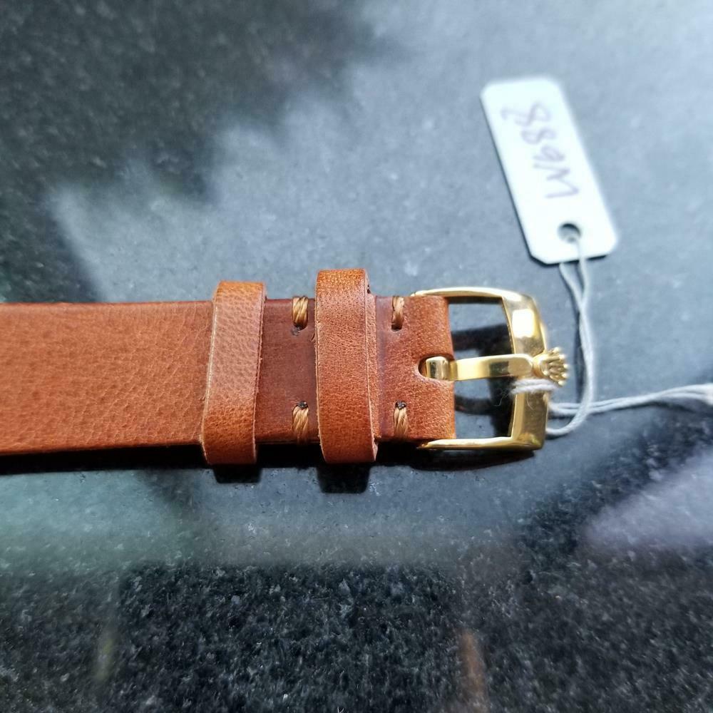 Rolex Men's 14k Gold Oyster Date 1503 Automatic, c.1978 Swiss Vintage LV688TAN In Excellent Condition In Beverly Hills, CA