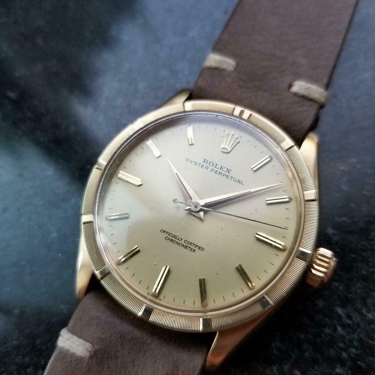 Rolex Men's 14k Gold Oyster Perpetual 6569 Automatic, c.1959 Swiss ...