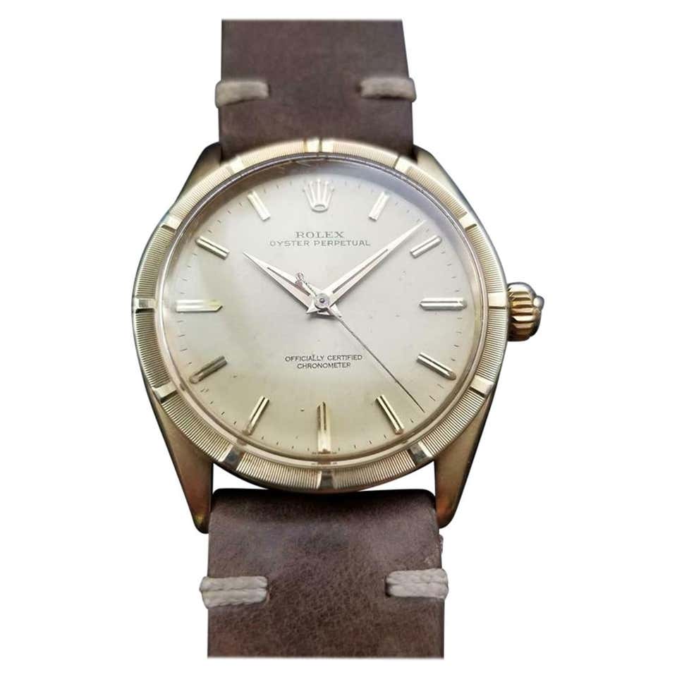 Rolex Men's 14k Gold Oyster Perpetual 6569 Automatic, c.1959 Swiss ...