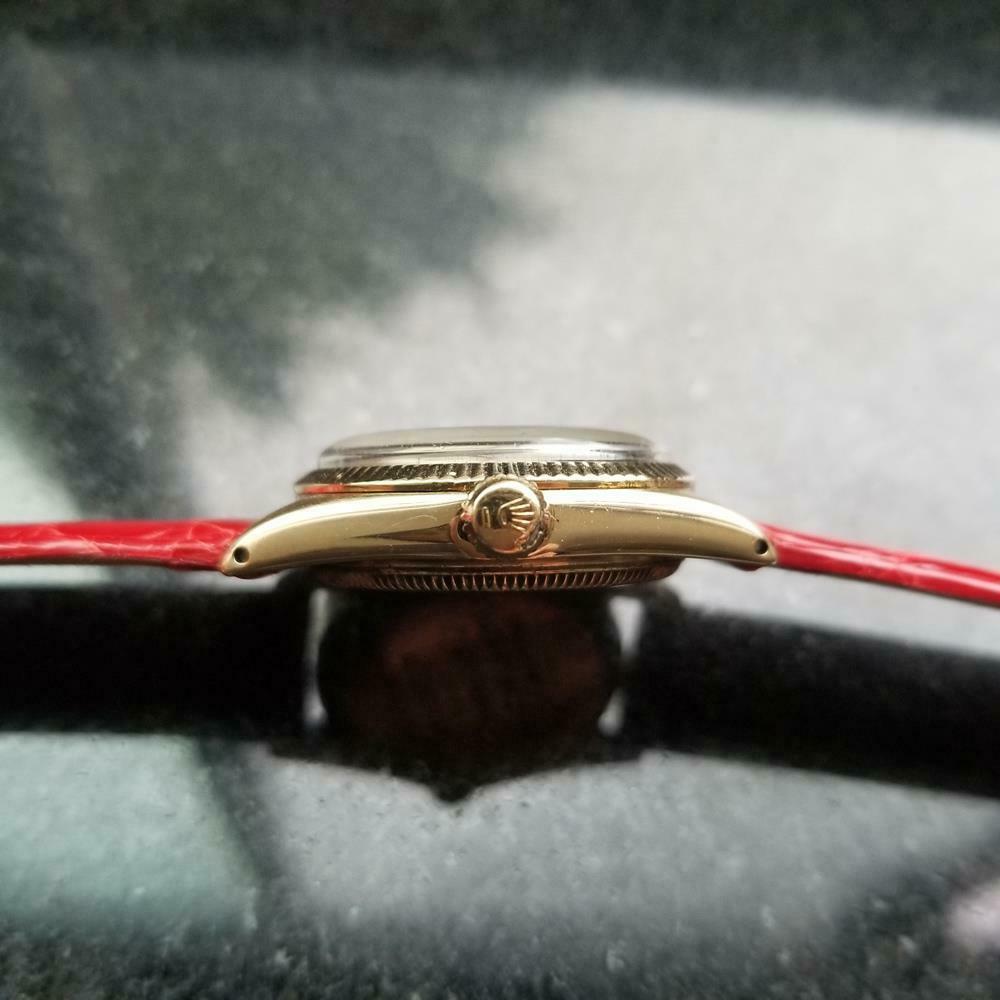Rolex Men's 14k Solid Gold 6551 Oyster Perpetual Automatic c.1956 Swiss LV925RED In Excellent Condition In Beverly Hills, CA