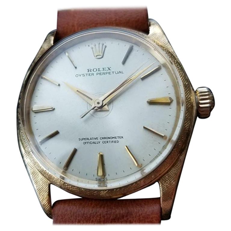 Rolex Men's 18k Rolex Oyster Perpetual 1022 Automatic c.1963 Swiss Vintage  LV800 For Sale at 1stDibs | rolex 1022, 1963 rolex oyster perpetual