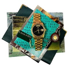 Rolex Day-Date President da uomo in oro giallo 18 carati con quadrante in onice nero Set completo