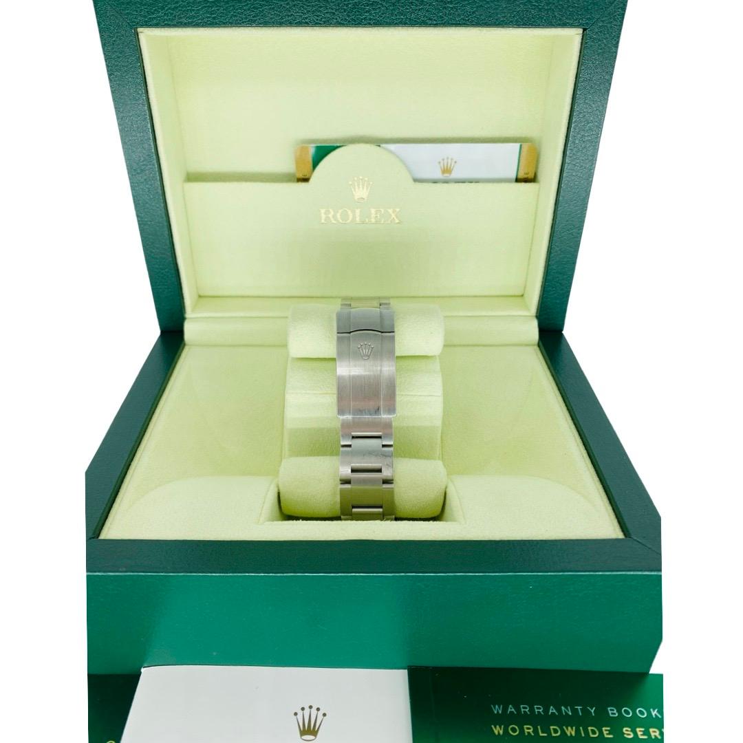 Men's Rolex 34mm Oyster Perpetual Factory Olive Green Dial Watch  For Sale