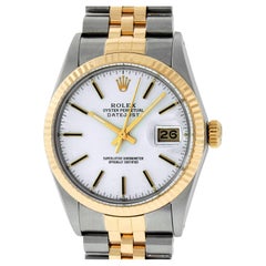 Rolex Men's Datejust Watch Steel and Yellow Gold Silver Index Dial 16013