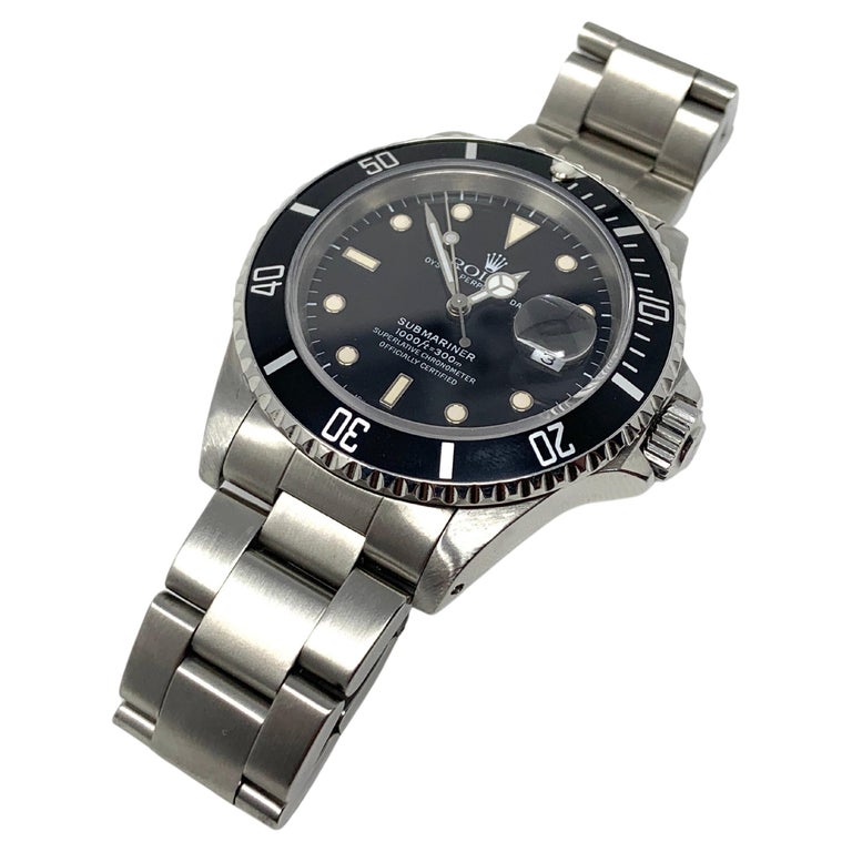 Rolex Mens Submariner 16610 Black Oyster For Sale at 1stDibs