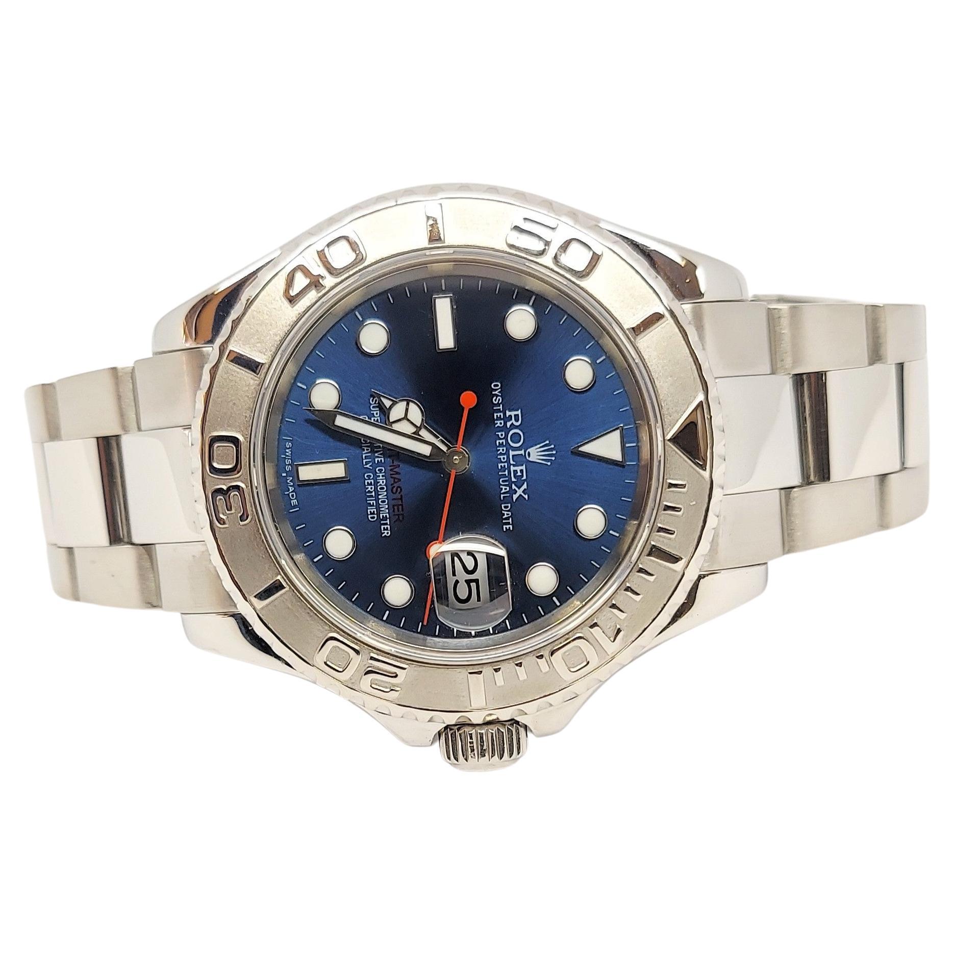 Rolex Mens Yatchmaster 16622 Oyster Blue For Sale