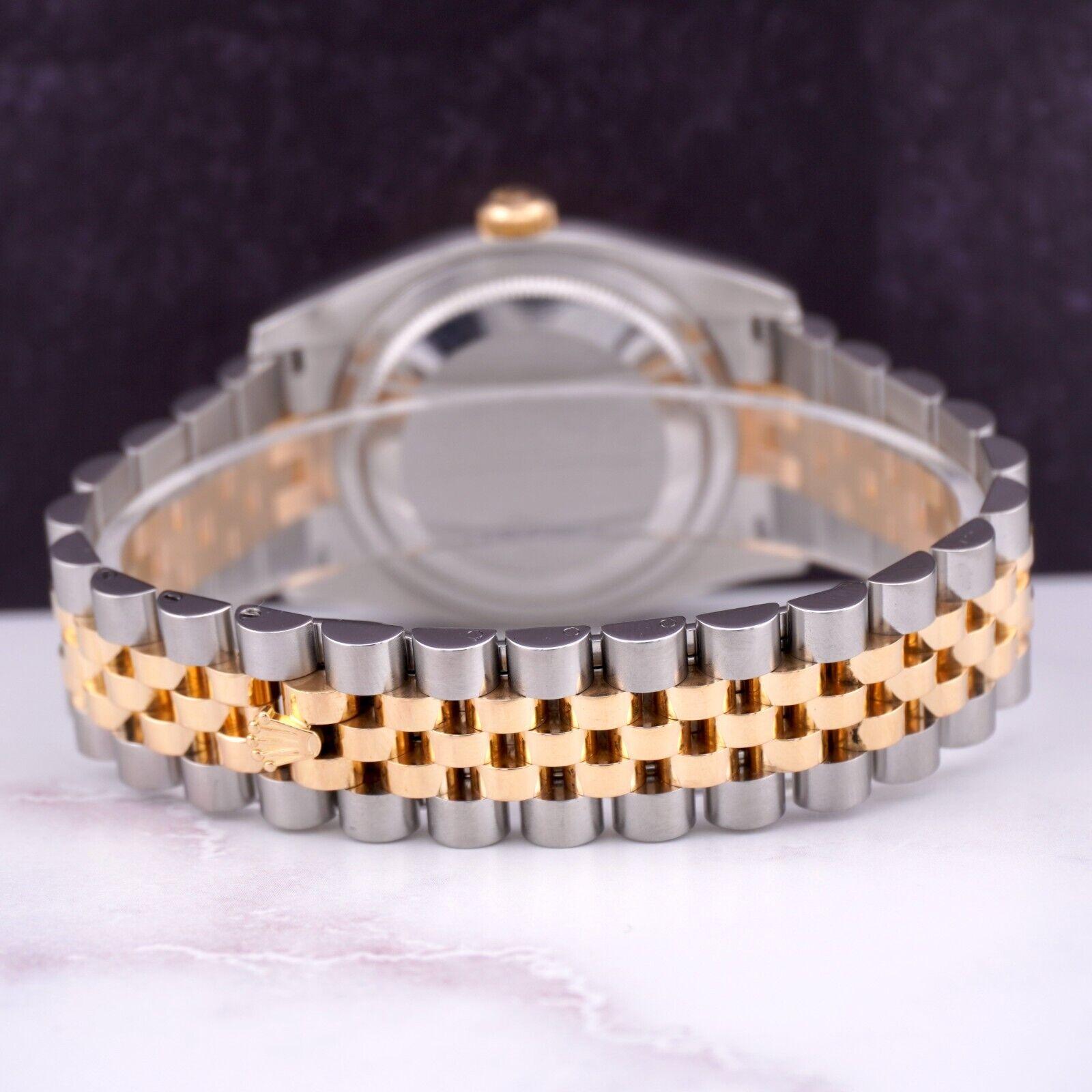 Rolex Herren Datejust 36mm 18K Gold/ Stahluhr Jubiläum geriffeltes Smoking-Zifferblatt 116233 im Angebot 2