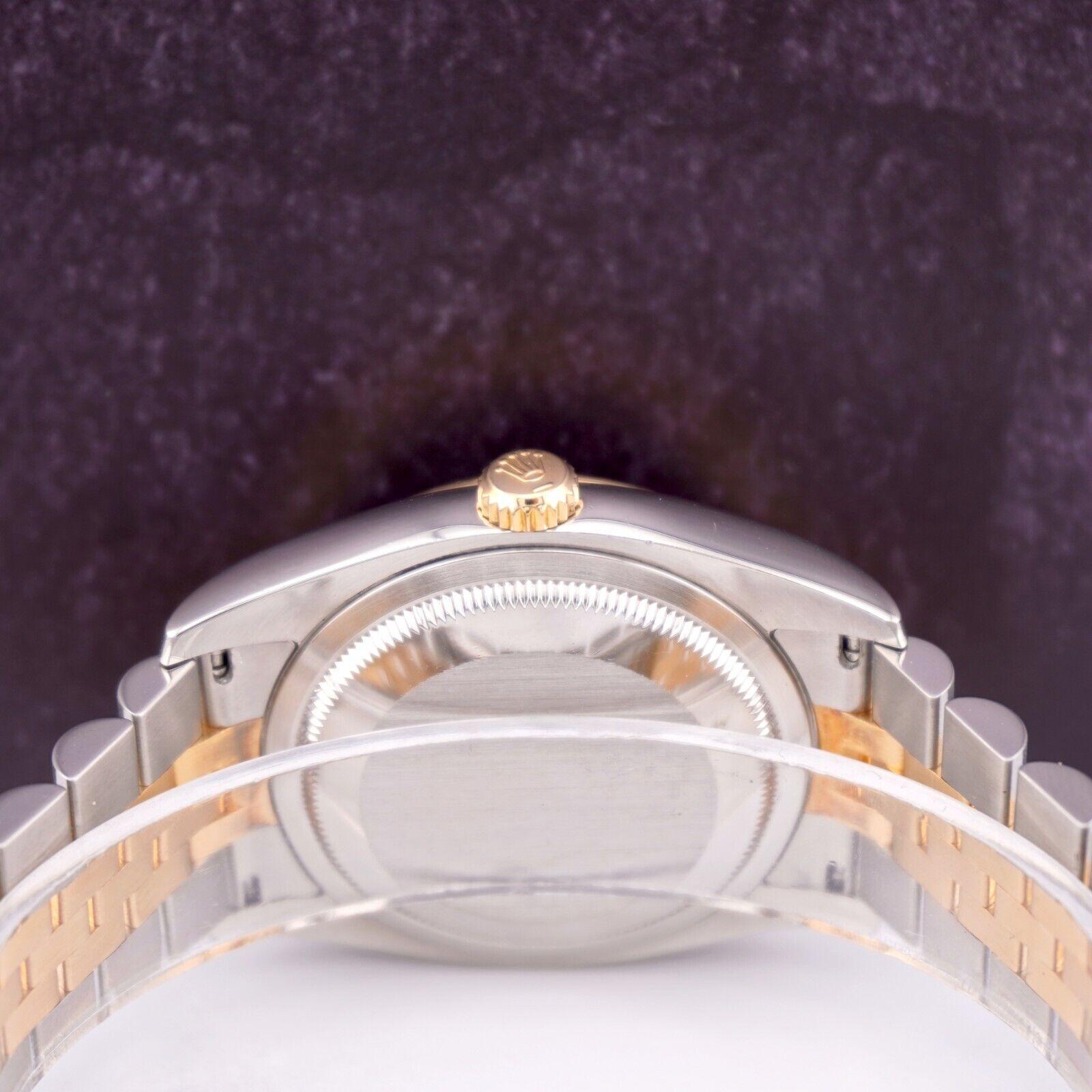 Women's or Men's Rolex Mens Datejust 36mm 18K Gold/ Steel Watch Jubilee Fluted Tuxedo Dial 116233 For Sale