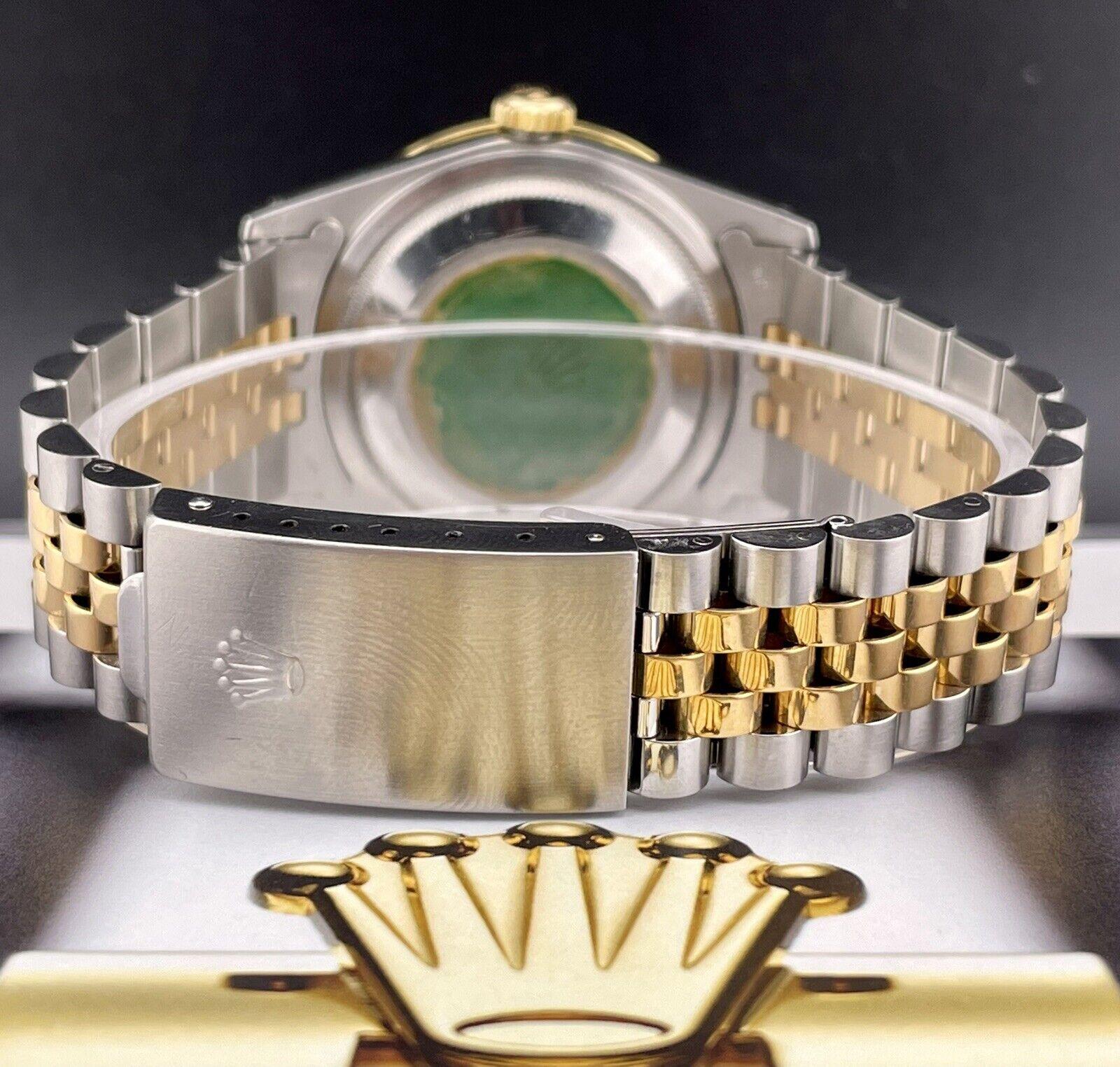 Rolex Herren Datejust 36mm 18k Gelbgold & Stahl ICED 1,75 Karat Diamanten Gold Zifferblatt für Damen oder Herren im Angebot