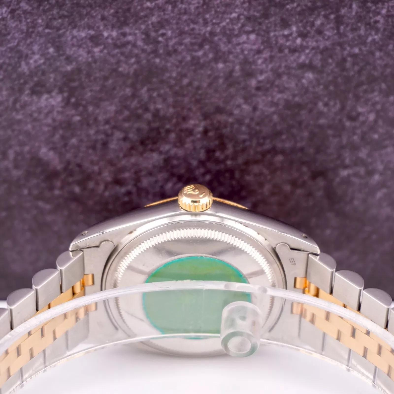 Rolex Herren Datejust 36mm 18k Gelbgold & Stahl Uhr Gold Diamant-Zifferblatt 16013 für Damen oder Herren im Angebot