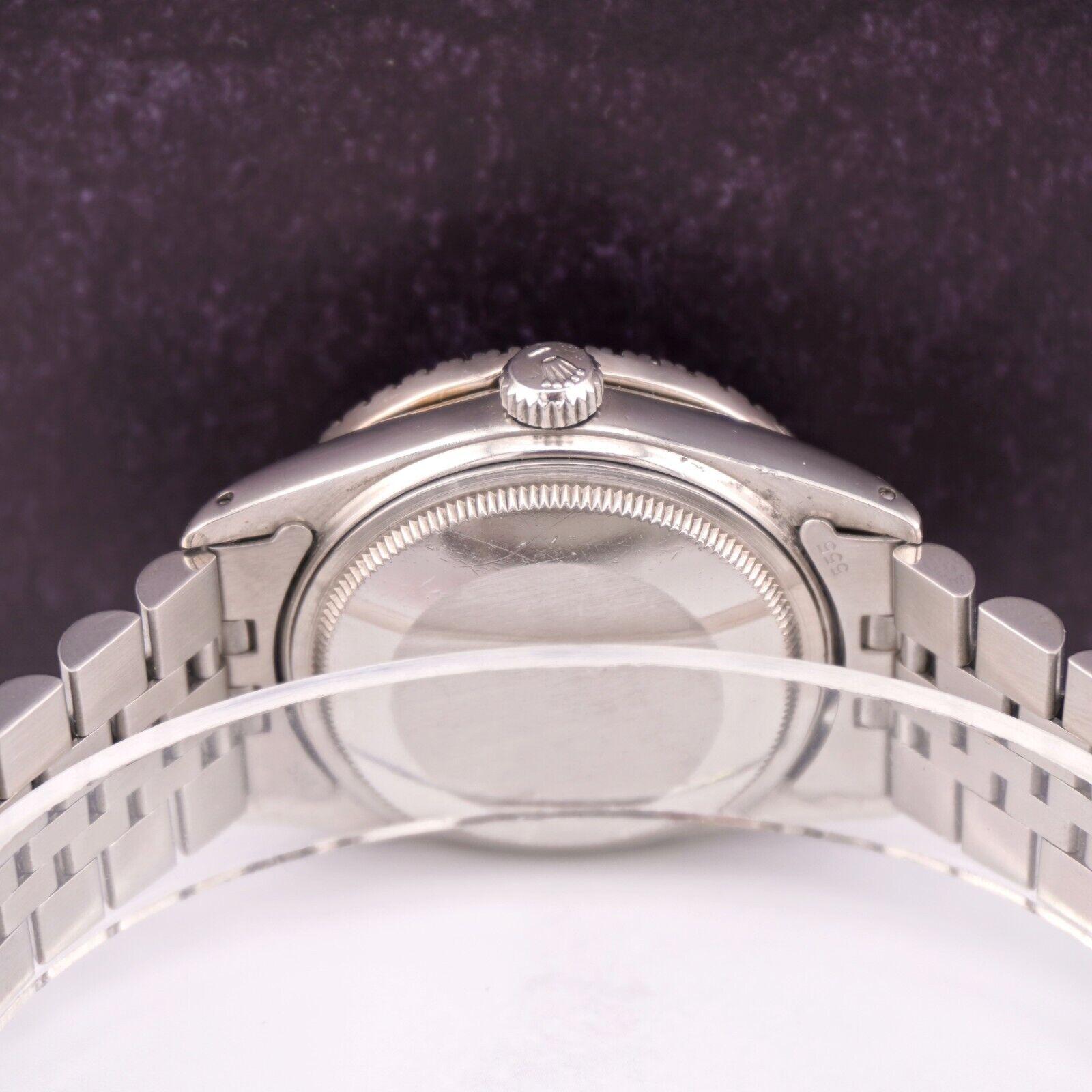 Round Cut Rolex Men's Datejust 36mm Jubilee Steel Watch ICED 2.50ct Diamonds Black Dial For Sale