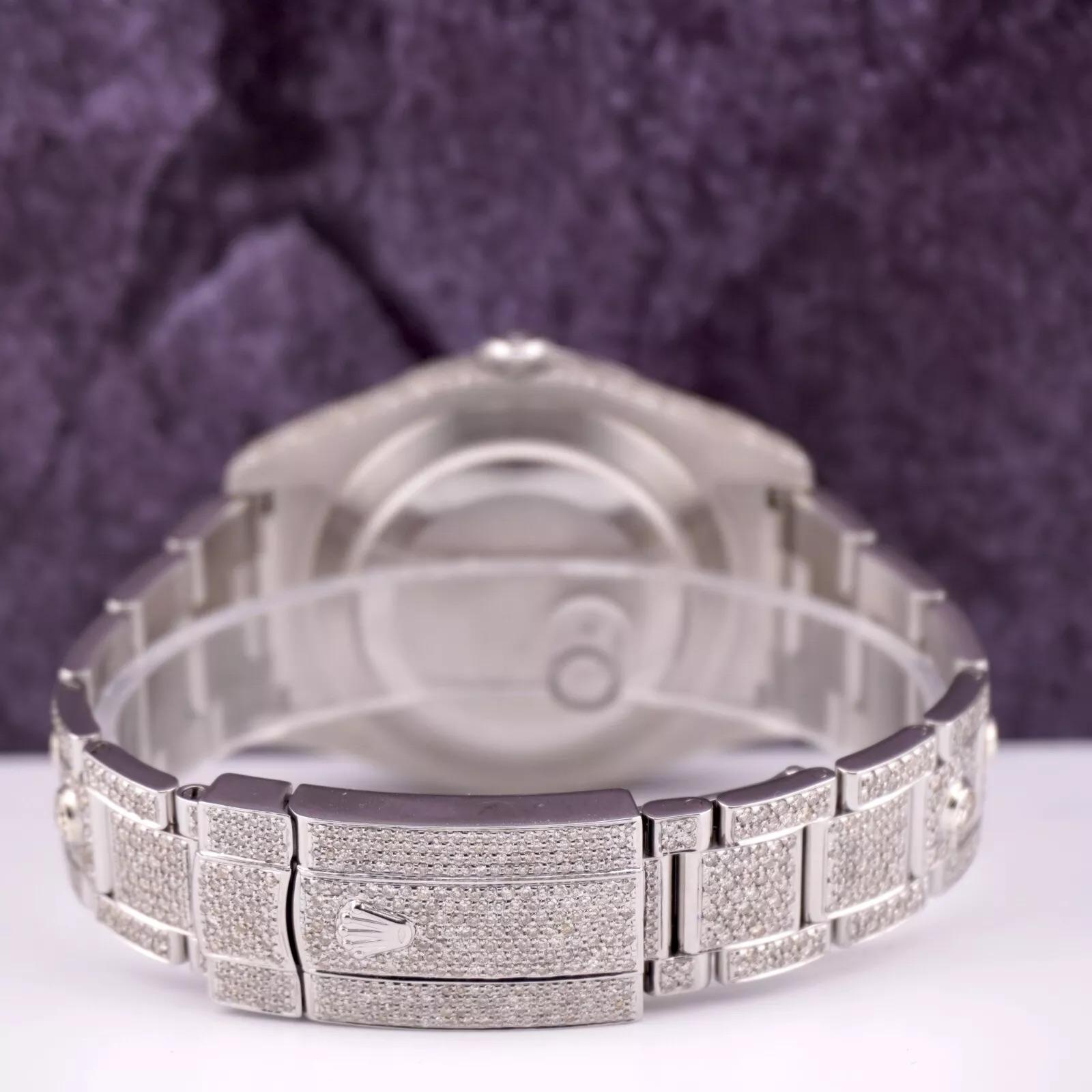 Rolex Montre Datejust 41 en acier inoxydable avec cadran romain en argent 18 carats ICED 116300 en vente 1