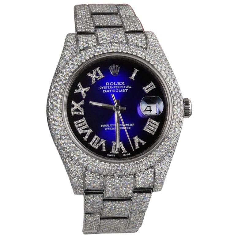 Rolex Datejust II Uomo 41mm 116300 Acciaio Inox Vignetta Blu Diamante Romano