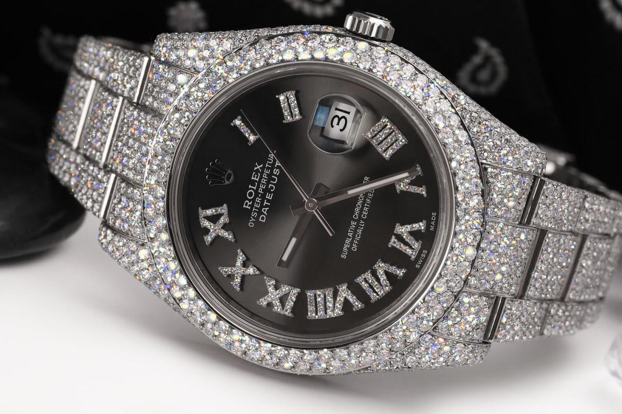 Rolex Mens Datejust II 41mm 116300 Acero inoxidable Gris Oscuro Esfera romana con diamantes en Nuevo estado para la venta en New York, NY