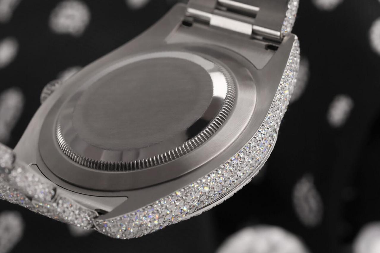 Round Cut Rolex Mens Datejust II 41mm 116300 Stainless Steel Dark Grey Roman Diamond Dial For Sale