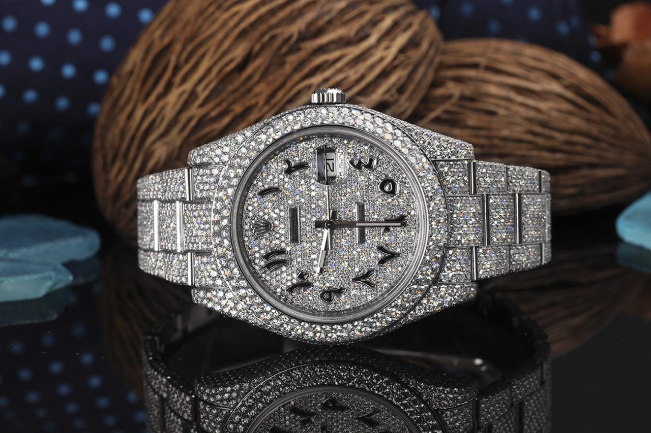 Rolex Montre Datejust II avec cadran en acier inoxydable pavé de diamants, pour hommes, 41 mm 116300 Neuf - En vente à New York, NY