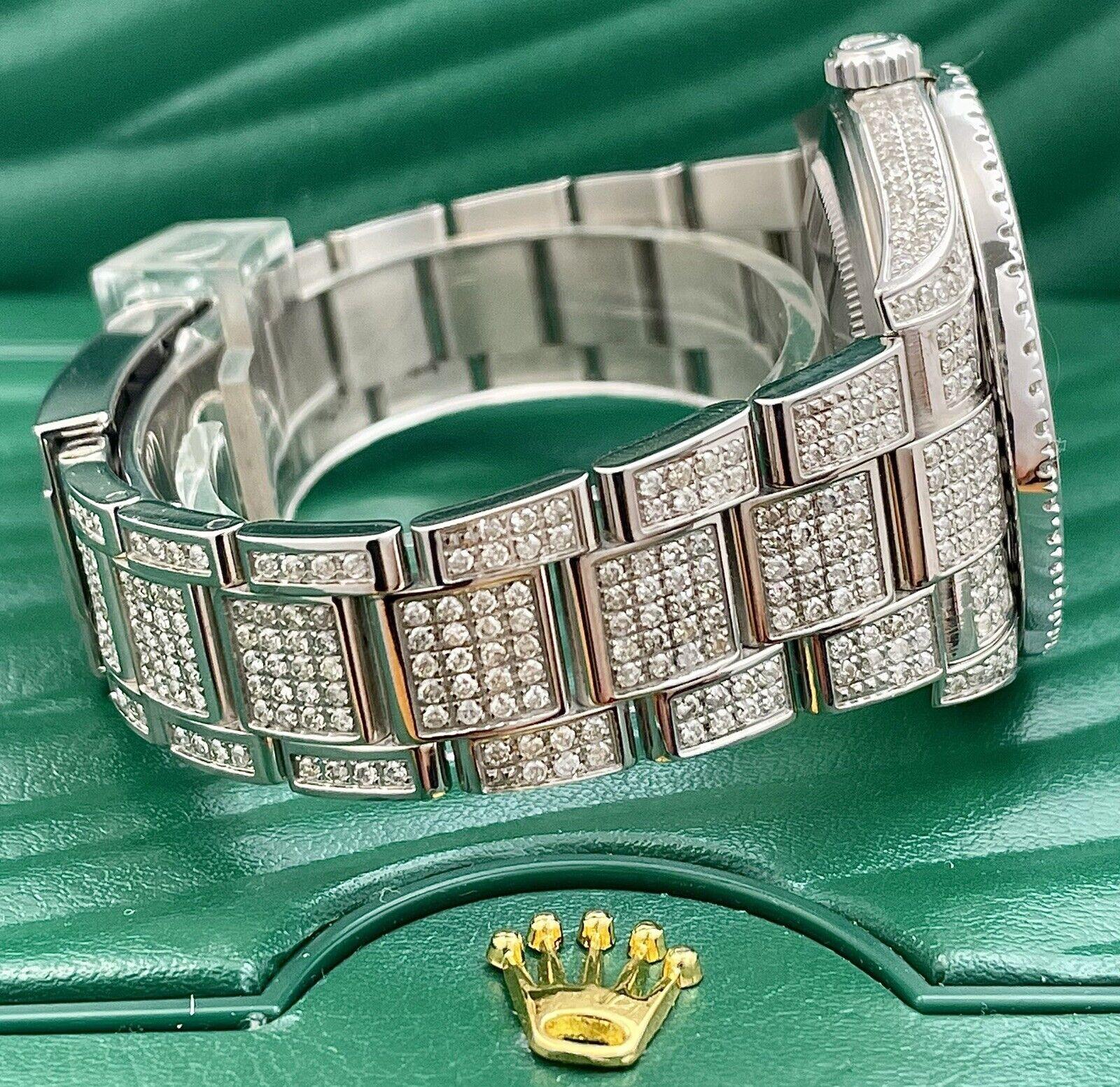 Modern Rolex Men's Datejust II 41mm Iced 13ct Diamonds Oyster Steel Watch Ref: 116300
