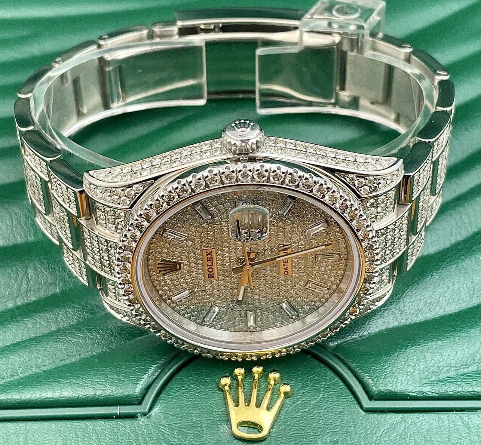 Rolex Men's Datejust II 41mm Iced 13ct Diamonds Oyster Steel Watch Ref: 116300 In Good Condition In Pleasanton, CA