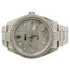 Rolex Homme Datejust II 41mm Iced 13ct Diamonds Oyster Steel Watch Ref : 116300