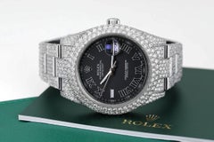 Rolex Datejust II Uomo 41 mm in acciaio inossidabile con quadrante nero romano di fabbrica completamente personalizzato