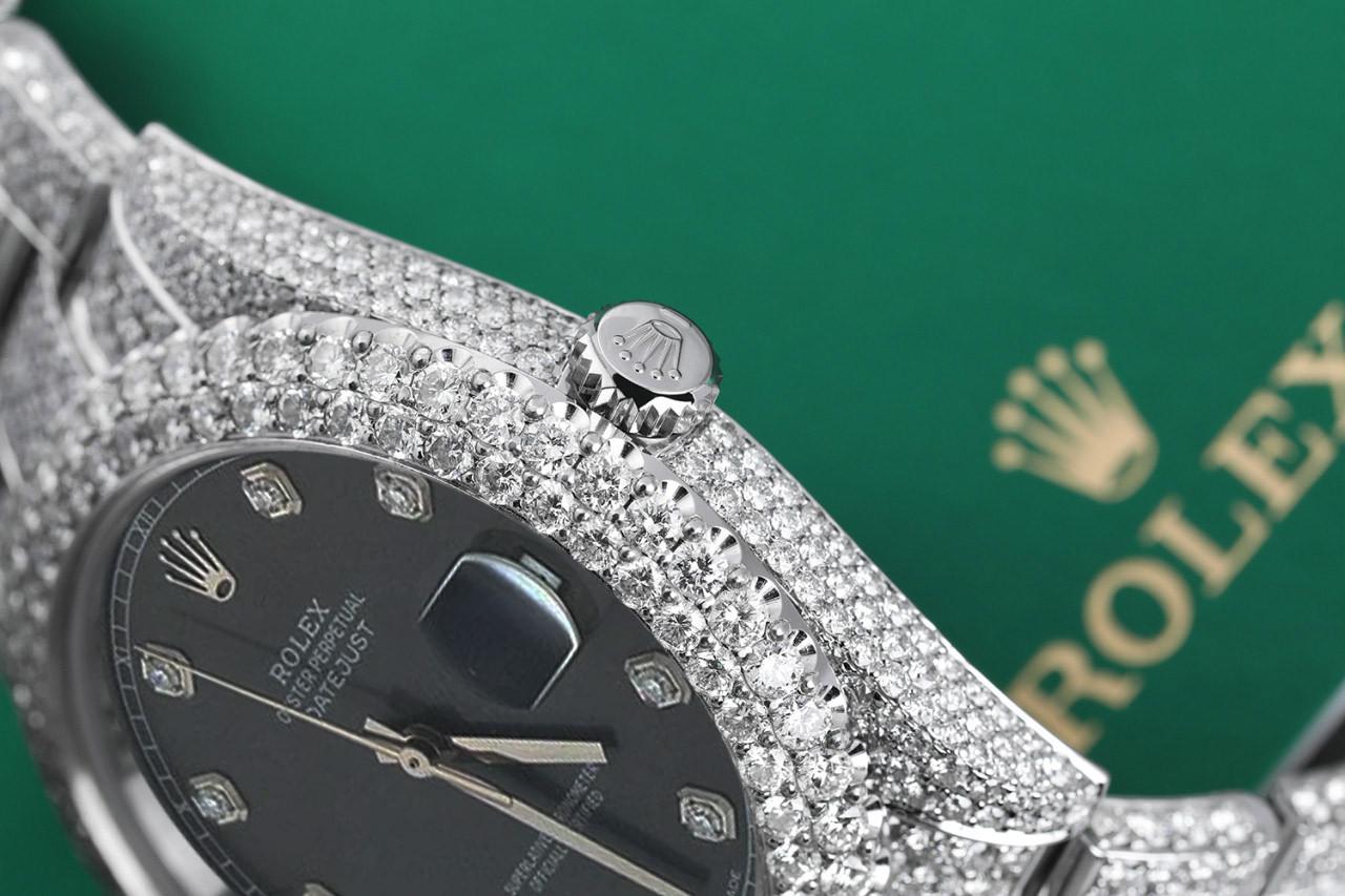 Taille ronde Rolex Montre Datejust II pour hommes, 41 mm, acier inoxydable, diamants rhodiés en vente