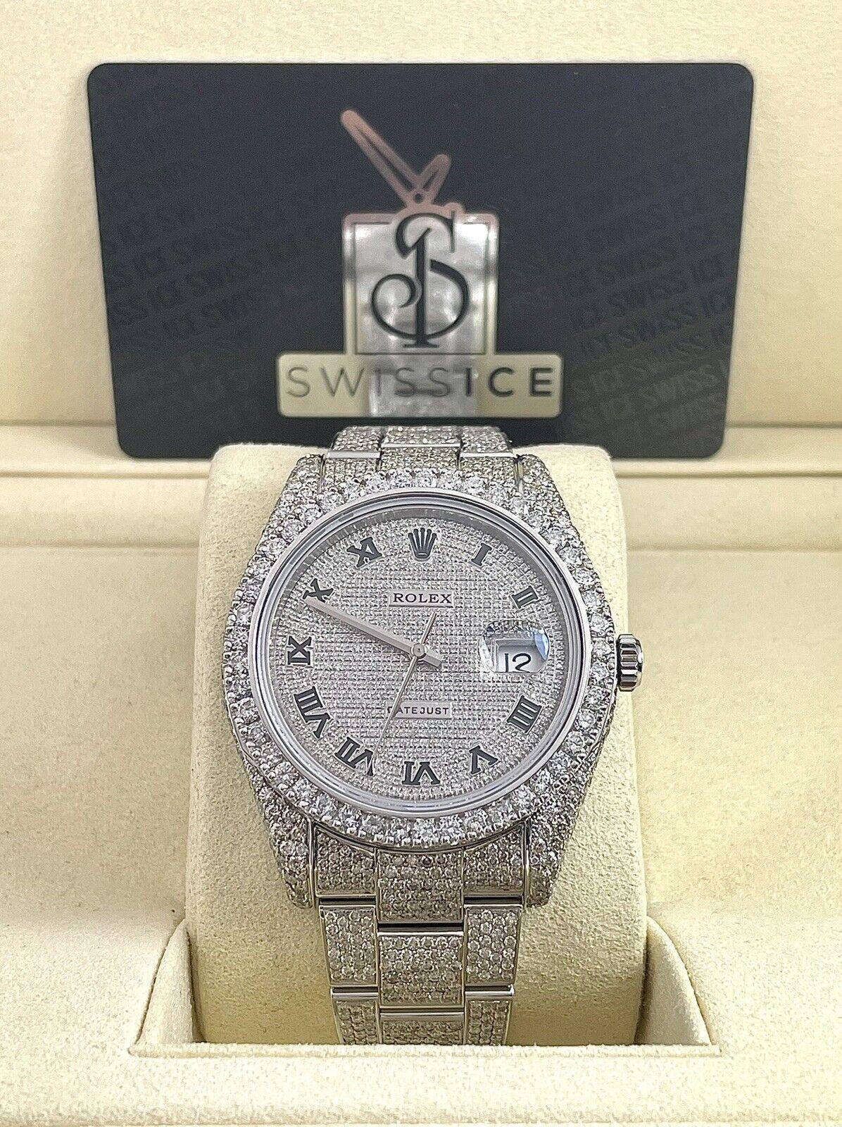 Rolex Men's Datejust II Oyster 41mm Iced Out 20ct Genuine Diamonds Ref:116300 In Excellent Condition For Sale In Pleasanton, CA
