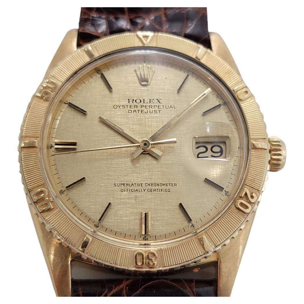 Rolex Herren Datejust Ref 16253 Thunderbird 18k Gold SS Automatik 1970er RA297 im Angebot bei