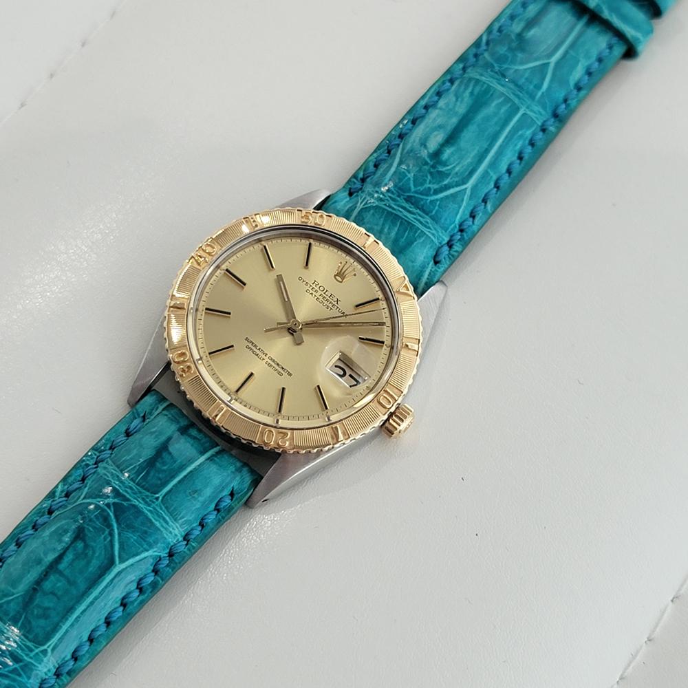 Rolex Men's Datejust Ref 1625 Thunderbird 18k Gold SS Automatic 1970s RA317 In Excellent Condition For Sale In Beverly Hills, CA