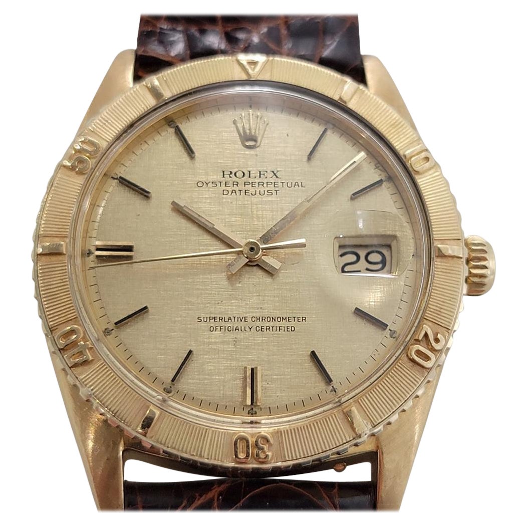 Rolex Men
s Datejust Ref 1625 Thunderbird Solid 18k Gold Automatic 1960s RA282