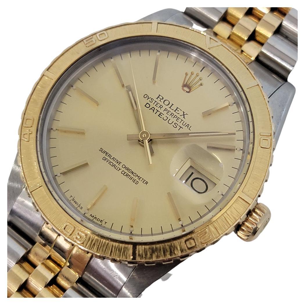 Rolex Men's Datejust Ref 16253 Thunderbird 18k Gold SS 1980s Automatic RJC207 For Sale