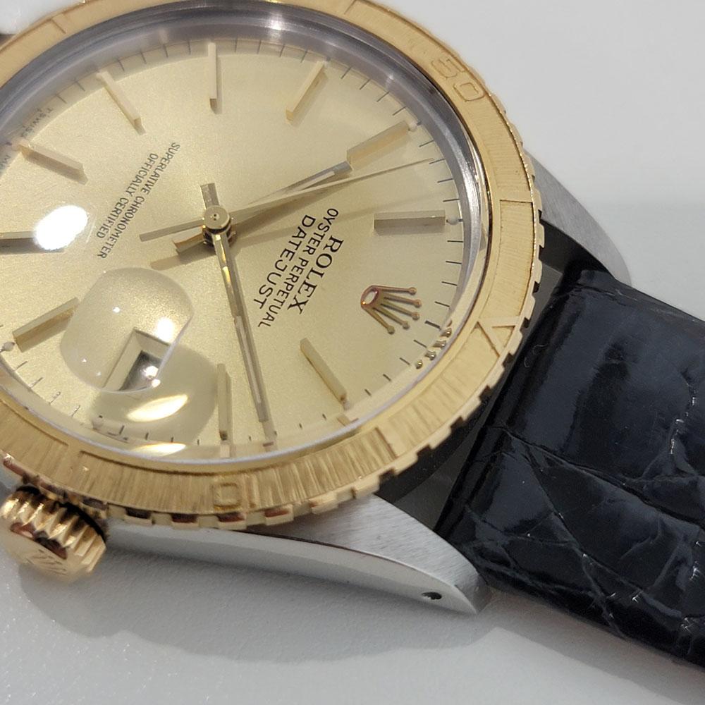 Rolex Men's Datejust Ref 16253 Thunderbird 18k Gold Ss Automatic 1980s RJC207B In Excellent Condition For Sale In Beverly Hills, CA