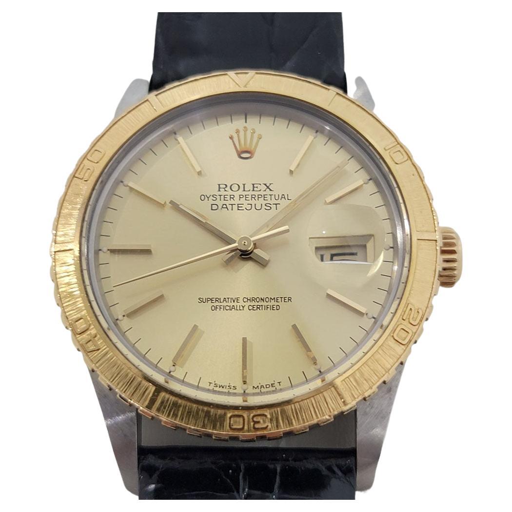 Rolex Men's Datejust Ref 16253 Thunderbird 18k Gold Ss Automatic 1980s RJC207B For Sale