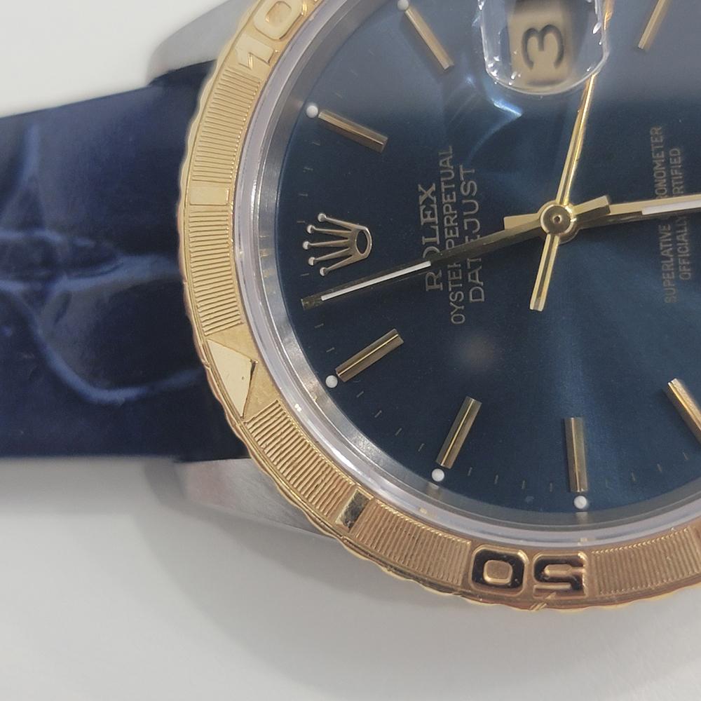 Rolex Men's Datejust Ref 16263 Turn O Graph 18k SS Automatic 1990s Swiss RJC134 In Excellent Condition For Sale In Beverly Hills, CA