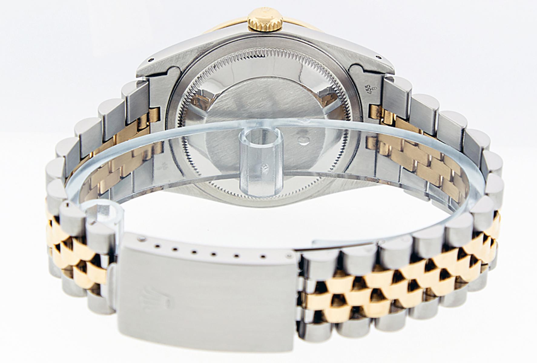 Rolex Men's Datejust SS and 18 Karat Yellow Gold Blue Diamond and Sapphire Watch 3