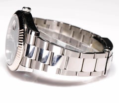 Rolex Men's Datejust Stainless Steel Black Roman Numeral Fluted Bezel Watch