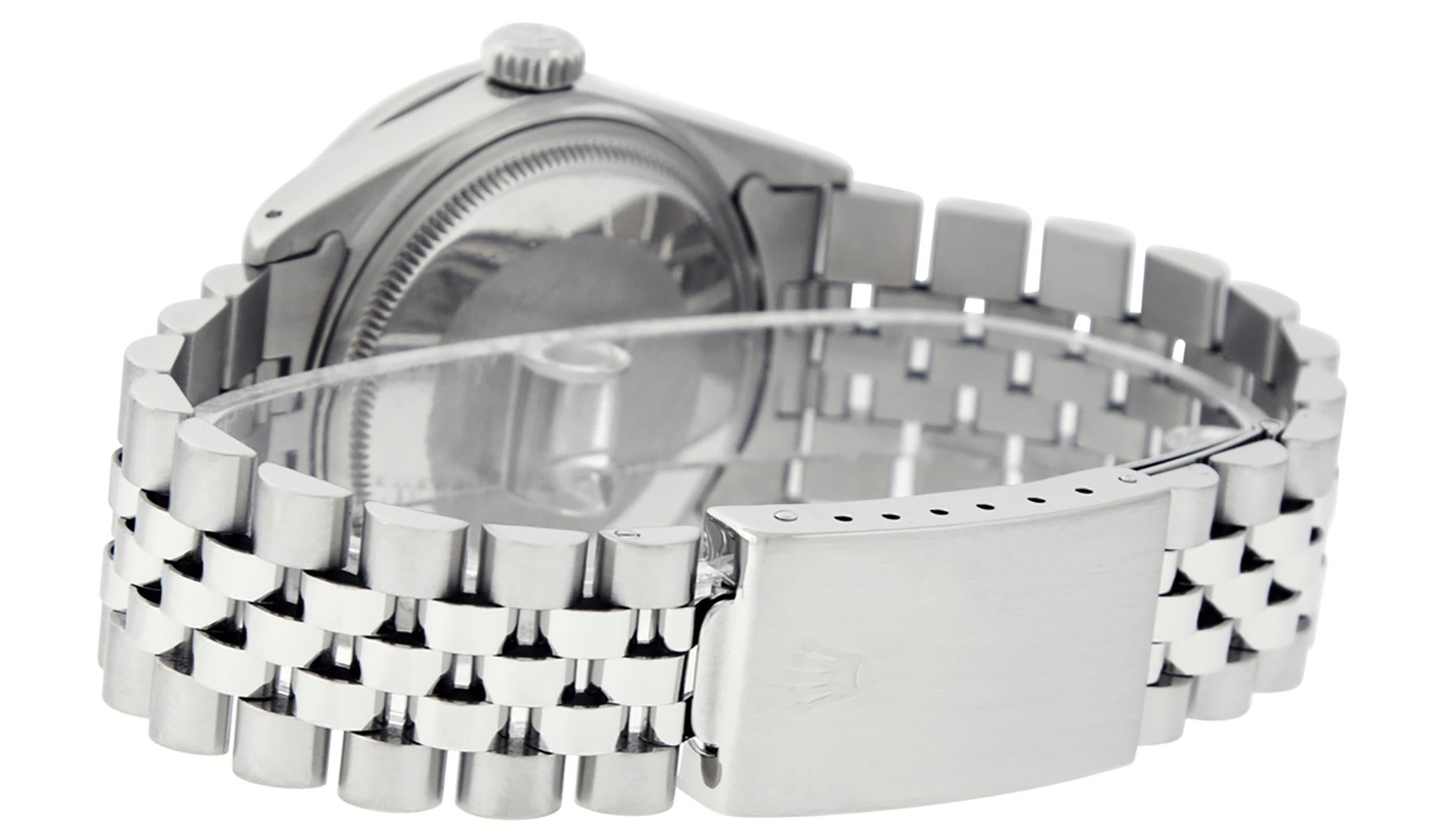 Rolex Men's Datejust Watch Stainless Steel Blue Diamond Dial 2