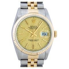 Rolex Men's Datejust Watch Steel and Yellow Gold Champagne Jubilee Dial 16013