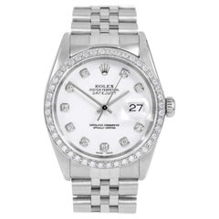 Rolex Uomo Datejust Quadrante bianco con diamanti Lunetta con diamanti Orologio Jubilee
