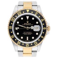 Rolex Mens Gmt-Master II 16713 18K & Stainless Steel Black Dial 40mm Watch