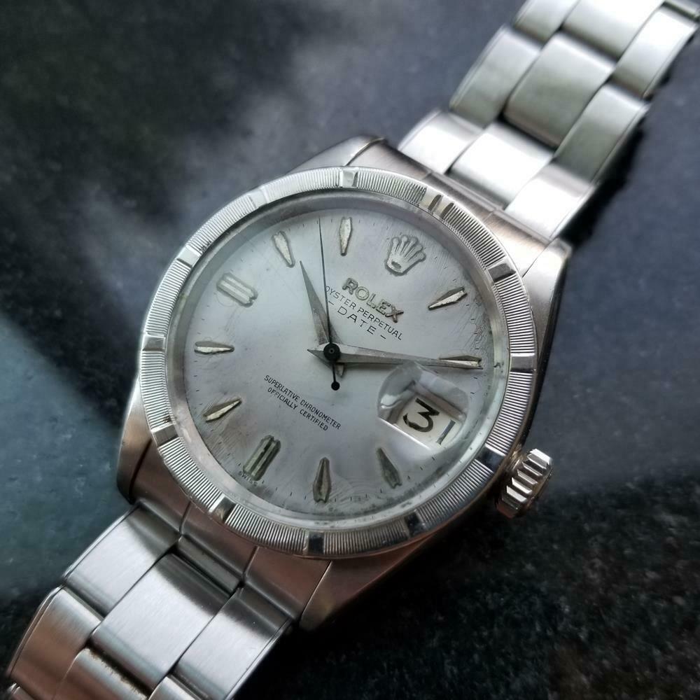 Retro Rolex Men's Oyster Perpetual Date 1501 Automatic c.1960 Swiss All Original LV982