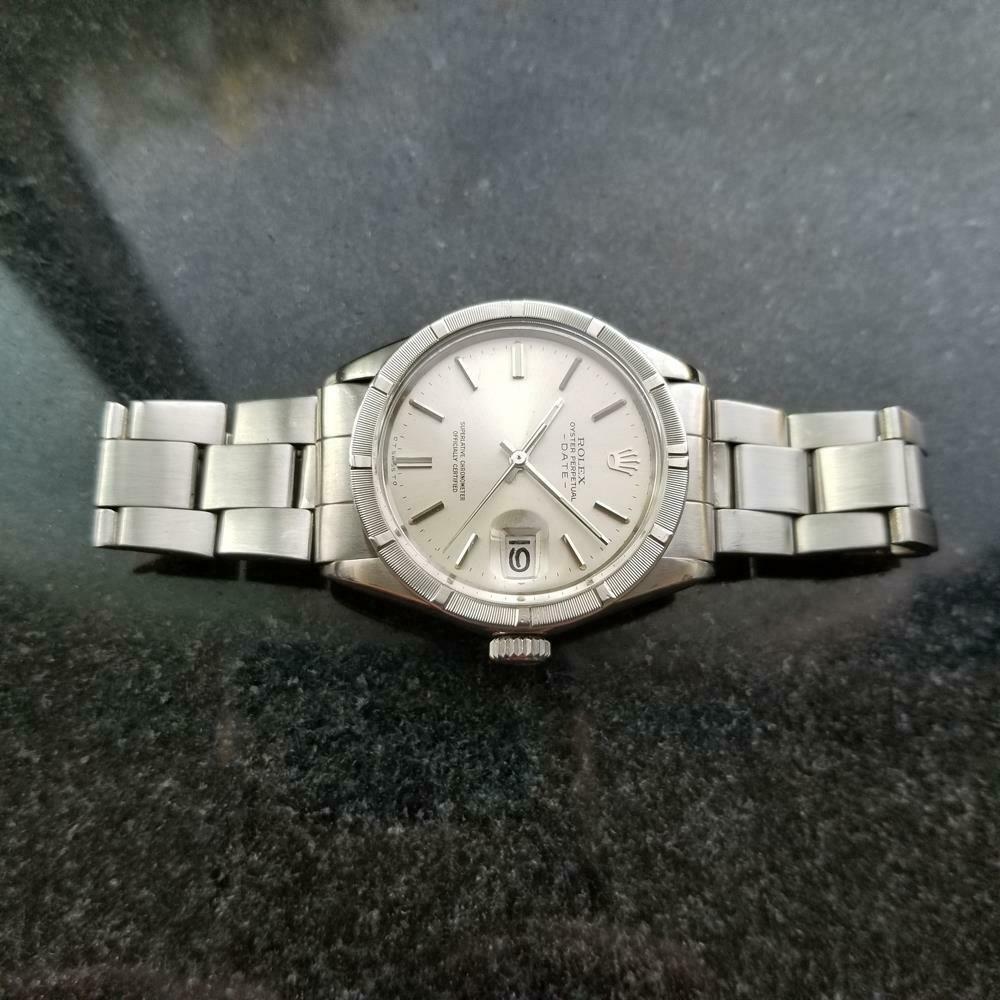 Rolex Men's Oyster Perpetual Date 1501 Automatic c.1973 Swiss All Original LV909 In Excellent Condition In Beverly Hills, CA