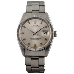 Vintage Rolex Men's Oyster Perpetual Date 1501 Stainless Steel Engine-Turned Bezel Watch