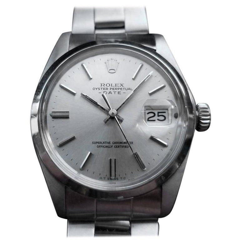 Rolex Men's Oyster Perpetual Date Ref.1500 Automatic, circa 1973 Swiss  LV472 For Sale at 1stDibs