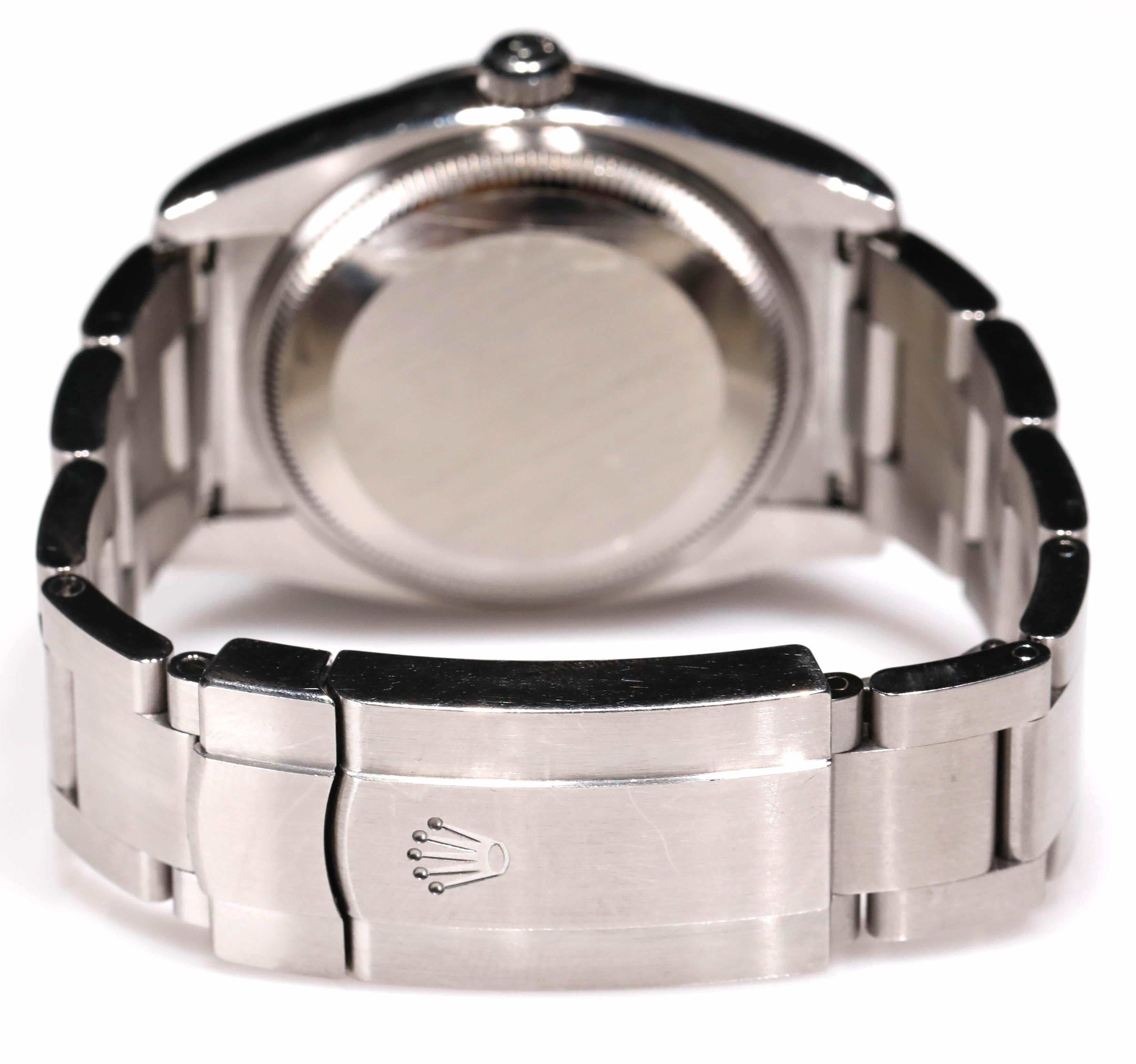 Rolex Herren''s Oyster Perpetual Edelstahl Automatik-Armbanduhr aus grauem Schiefer im Angebot 1