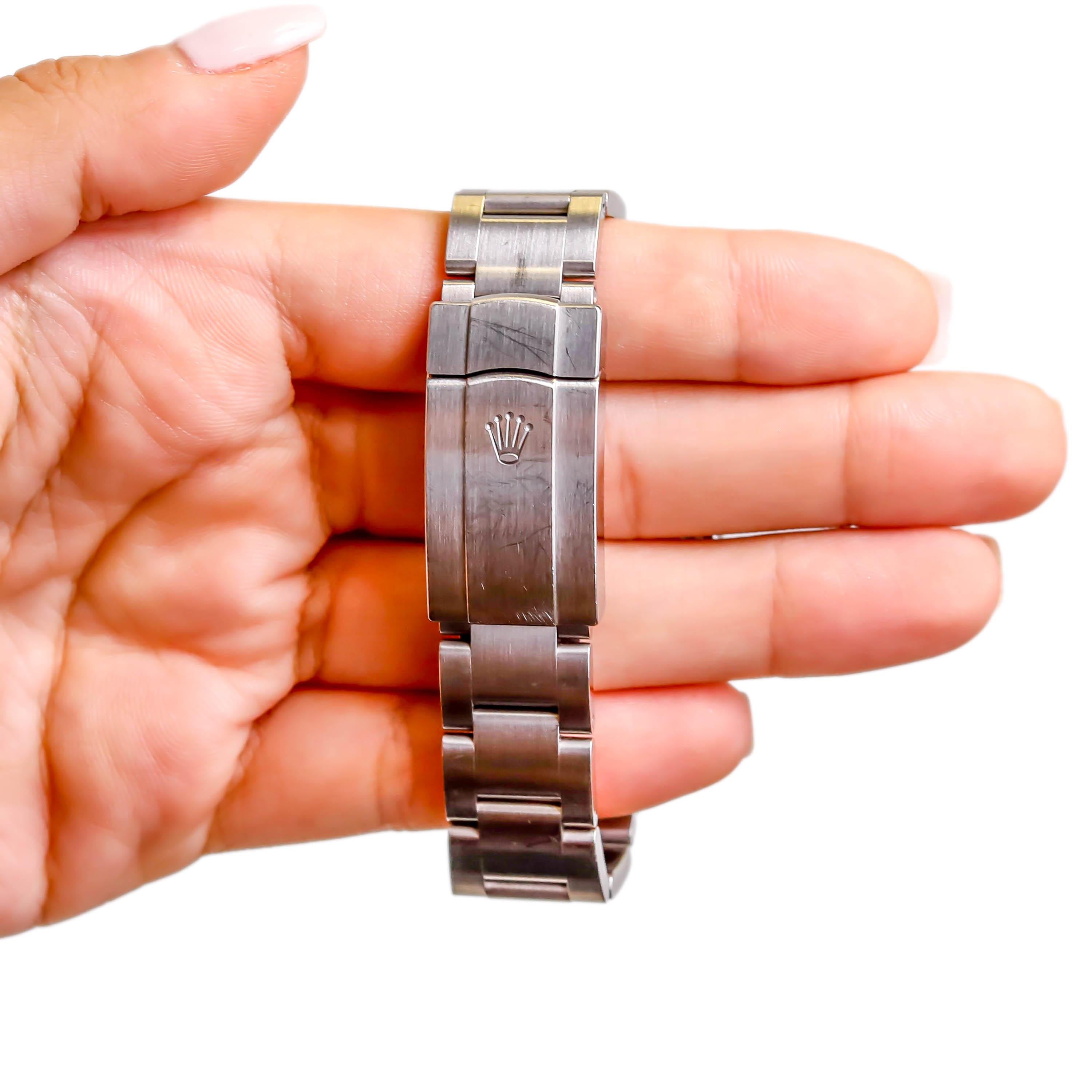 Rolex Herren''s Oyster Perpetual Edelstahl Automatik-Armbanduhr aus grauem Schiefer im Angebot 3