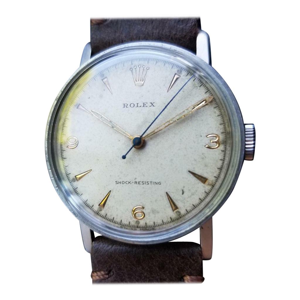 Rolex Men's Rare Manual Hand-Wind 3742 Military Watch circa 1938 Swiss MS101