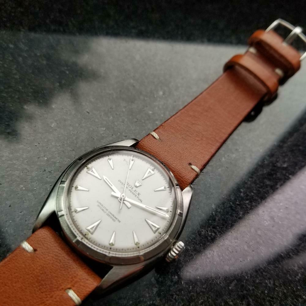 ROLEX Men's Ref.6085 Oyster Bubbleback Automatic, circa 1951 Swiss LV969TAN In Excellent Condition In Beverly Hills, CA