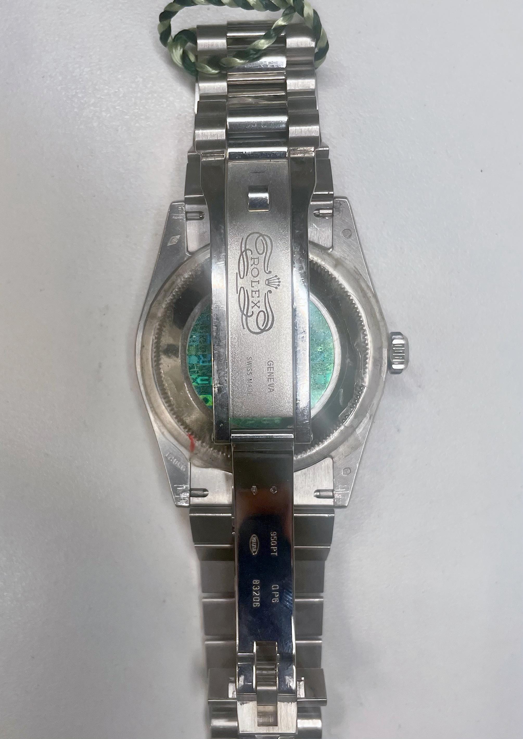Rolex Herren Solid Platin Day-Date President Platin & Blau für Damen oder Herren im Angebot
