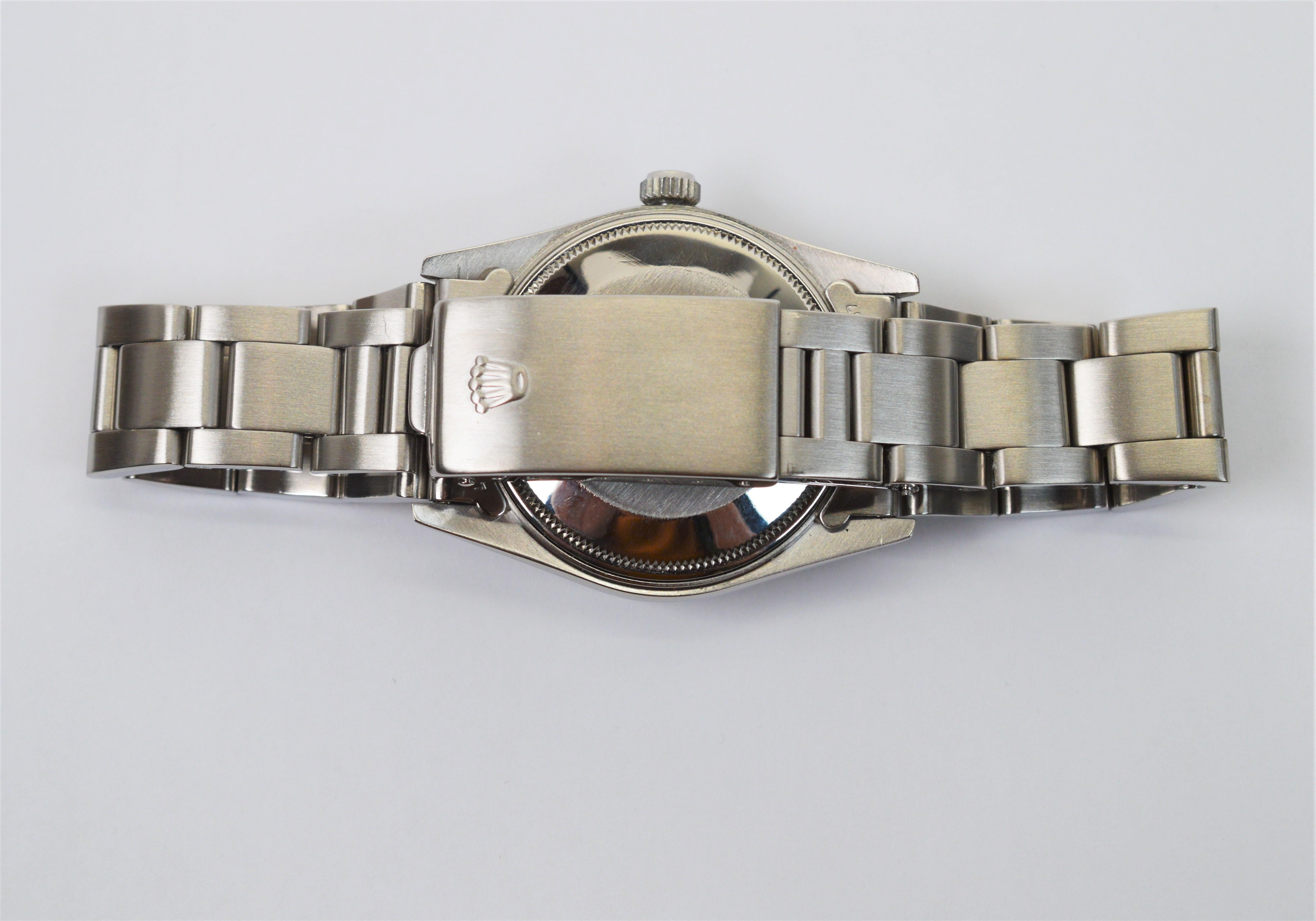 Rolex Montre-bracelet Oyster modèle 15010 en acier inoxydable pour hommes en vente 1